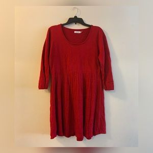 Red knit Calvin Klein dress